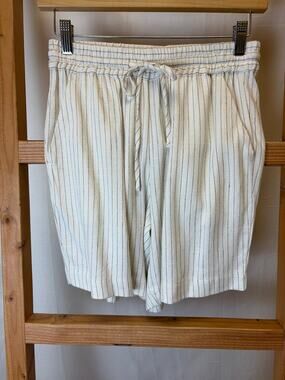 NWT Soya Concept Cream & Black Striped Shorts #0456 XS